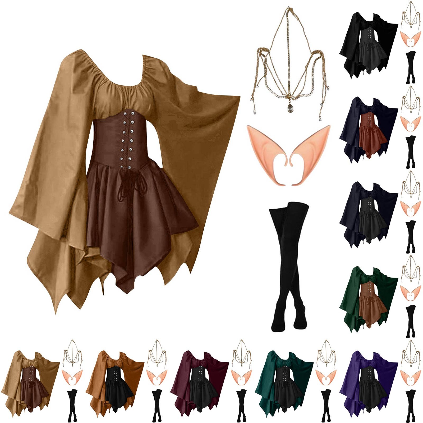 Vintage Fashion Dresses - Halloween Cosplay Palacio Victoria Medieval Vintage