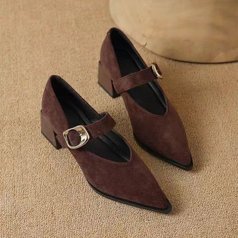 Zapatos de tacón de bloque est - Vintage Fashion Dresses reseña y precio