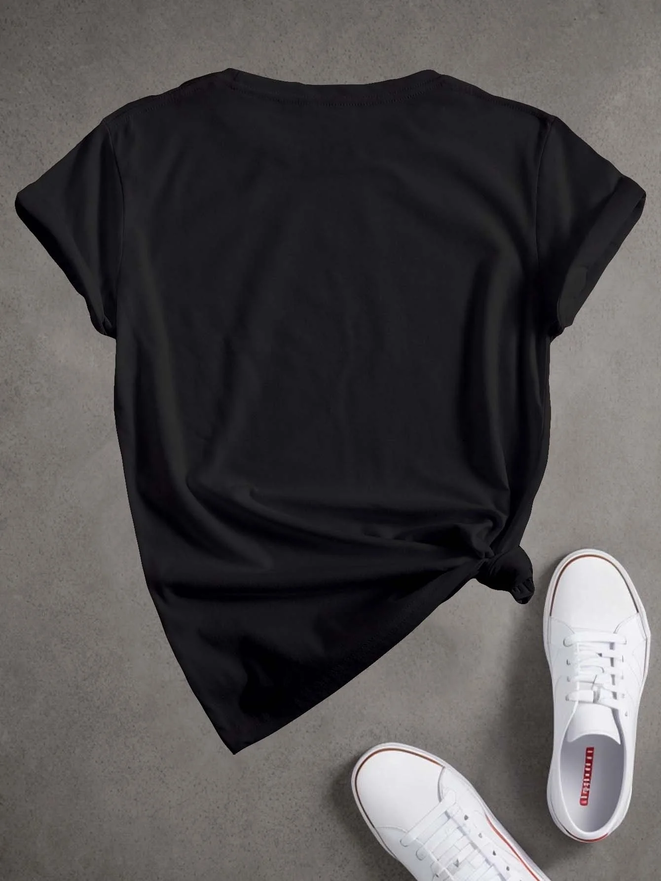 Camiseta de manga corta con cu - Vintage Fashion La reseña y precio